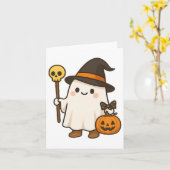 Pumpkin Ghost Witch Shirt Schattige Halloween Kind Kaart (Gele Bloem)