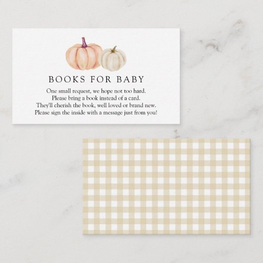 Pumpkin Gingham Boeken voor Baby Enclosure Informatiekaartje (Voorkant / Achterkant)