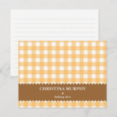 Pumpkin gingham met op maat gemaakte recept kaart (Voorkant / Achterkant)