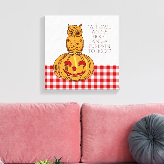 Pumpkin Gingham Pattern Canvas Afdruk (Insitu (Woonkamer))