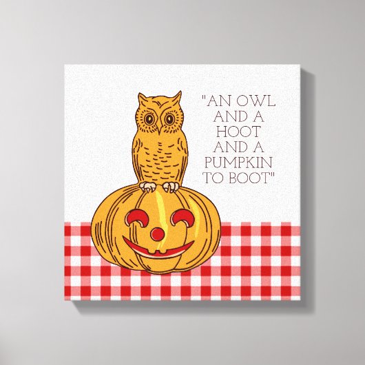 Pumpkin Gingham Pattern Canvas Afdruk (Voorkant)
