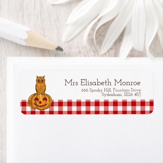 Pumpkin Gingham Pattern Etiket (Insitu)