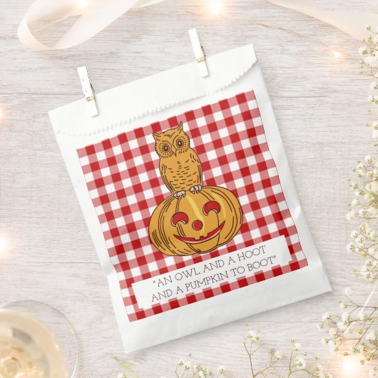 Pumpkin Gingham Pattern Favor Bags Bedankzakje (Geknipt)