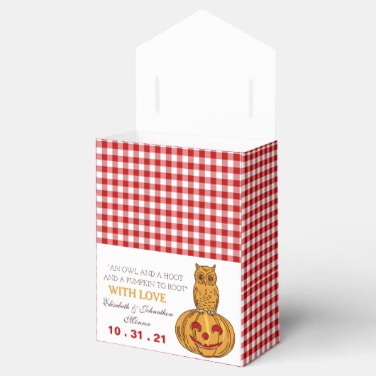 Pumpkin Gingham Pattern Favor Box Bedankdoosjes (Geopend)