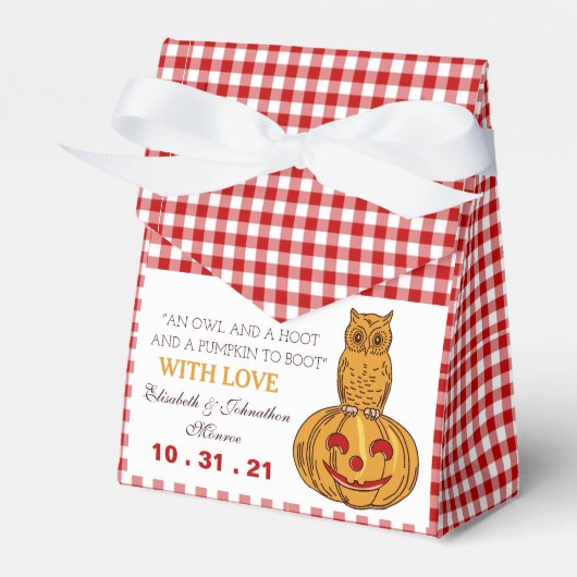Pumpkin Gingham Pattern Favor Box Bedankdoosjes (Voorkant Zijde)
