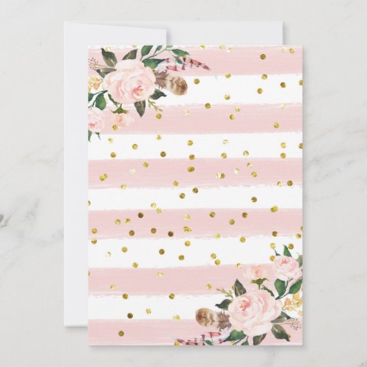 Pumpkin Girl 1e verjaardag roze uitnodiging (Achterkant)