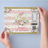 Pumpkin Girl 1st Birthday Pink Chip Bag Wrapper Flyer (Hand)