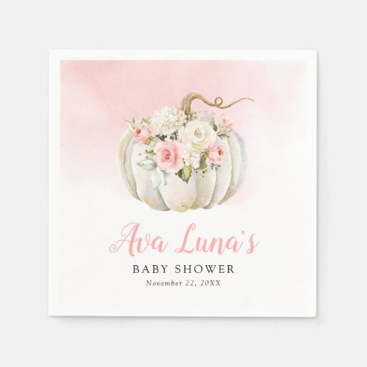 Pumpkin Girl Baby shower - Aangepast Napkins Servet (Voorkant)
