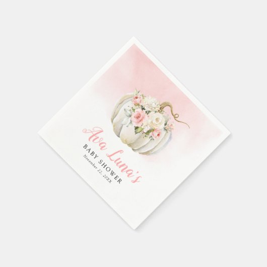 Pumpkin Girl Baby shower - Aangepast Napkins Servet (Hoek)