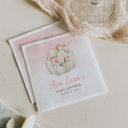 Pumpkin Girl Baby shower - Aangepast Napkins Servet