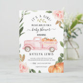 Pumpkin Girl Baby shower Invitation Kaart (Staand voorkant)