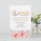 Pumpkin Girl Baby shower Waterverf Floral Briefpapier (Staand voorkant)