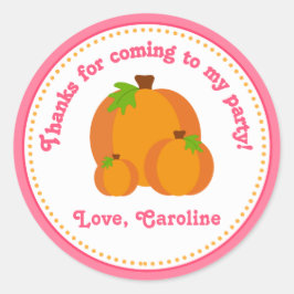 Pumpkin Girl Birthday Party Favor Stickers