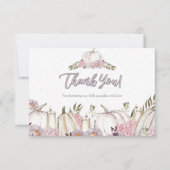 Pumpkin Girl Blush Pink Baby shower Hartelijk dank Kaart (Voorkant)
