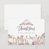 Pumpkin Girl Blush Pink Baby shower Hartelijk dank Kaart (Voorkant / Achterkant)