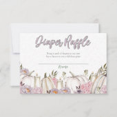 Pumpkin Girl Pink Baby shower Diaper Raffle Kaart (Voorkant)