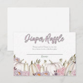 Pumpkin Girl Pink Baby shower Diaper Raffle Kaart (Voorkant / Achterkant)