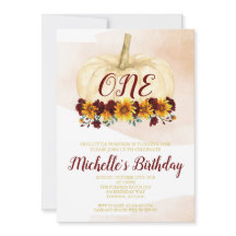 Pumpkin Girl Sunflower Gold First Birthday