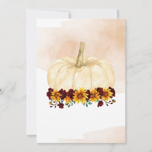 Pumpkin Girl Sunflower Gold First Birthday Kaart (Achterkant)