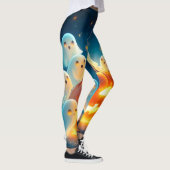 Pumpkin Glow Ghost Party Waterverf Leggings (Rechts)