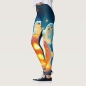 Pumpkin Glow Ghost Party Waterverf Leggings (Links)