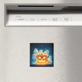 Pumpkin Glow Ghost Party Waterverf Magneet (Insitu (Vaatwasser))