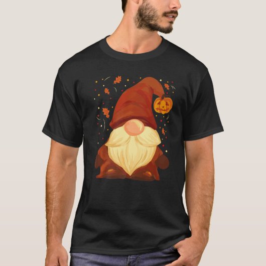 Pumpkin Gnome Fall Leaves Autumn Thanksgiving Hall T-shirt (Voorkant)