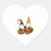 Pumpkin Gnomes Fall Autumn Cute Halloween Hart Sticker (Voorkant)