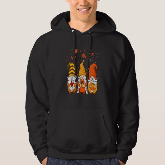 Pumpkin Gnomes Fall Autumn Cute Halloween Thanksgi Hoodie (Voorkant)