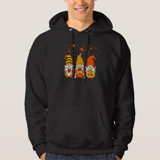 Pumpkin Gnomes Fall Autumn Cute Halloween Thanksgi Hoodie (Voorkant)