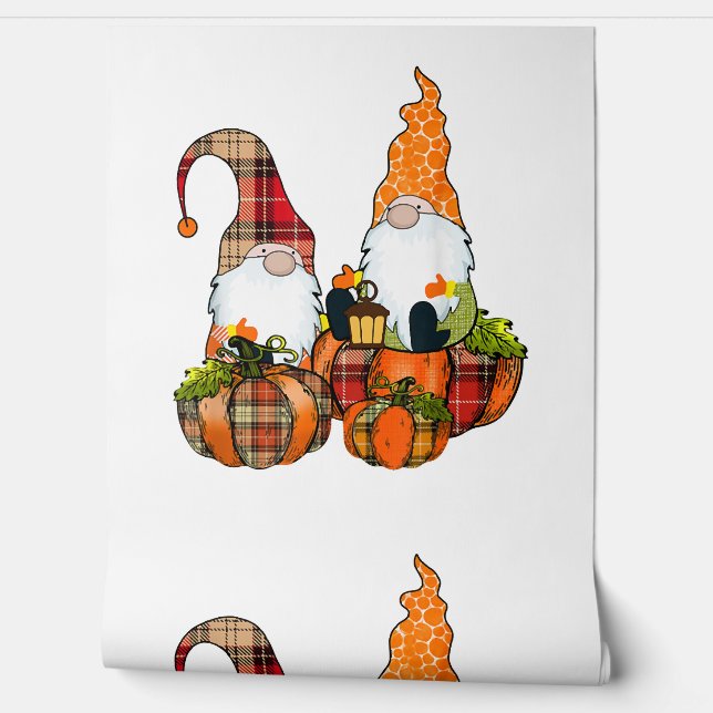 Pumpkin Gnomes Herfst Autumn Cute Halloween Behang (Afrollen)