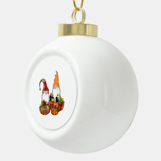 Pumpkin Gnomes Herfst Autumn Cute Halloween Keramische Bal Ornament (Rechts)