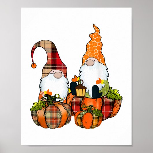 Pumpkin Gnomes Herfst Autumn Cute Halloween Poster (Voorkant)