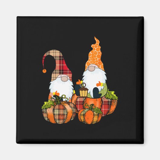 Pumpkin Gnomes Herfst Autumn Cute Halloween Thanks Magneet (Voorkant)