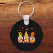 Pumpkin Gnomes Herfst Autumn Cute Halloween Thanks Sleutelhanger (Voorkant)