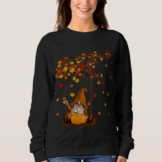 Pumpkin Gnomes Herfst Autumn Cute Halloween Thanks Trui (Voorkant)