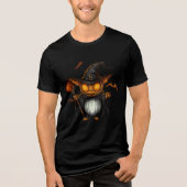 Pumpkin Goblin Wizard Halloween Art Tri-Blend Shirt (Voorkant)