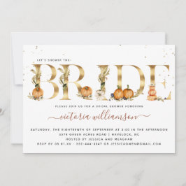 Pumpkin Gold Elegant Autumn Vrijgezellenfeest Kaart