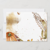 Pumpkin Gold Elegant Autumn Vrijgezellenfeest Kaart (Achterkant)