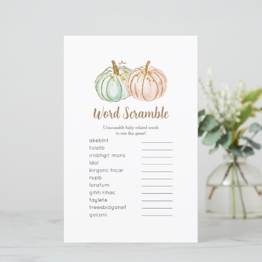 Pumpkin Gold Word Scramble Game (Staand voorkant)