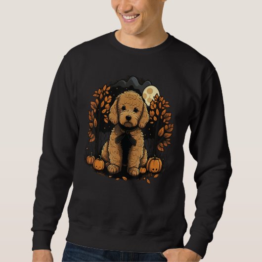 Pumpkin Golden Doodle costume on Goldendoodle Hall Trui (Voorkant)