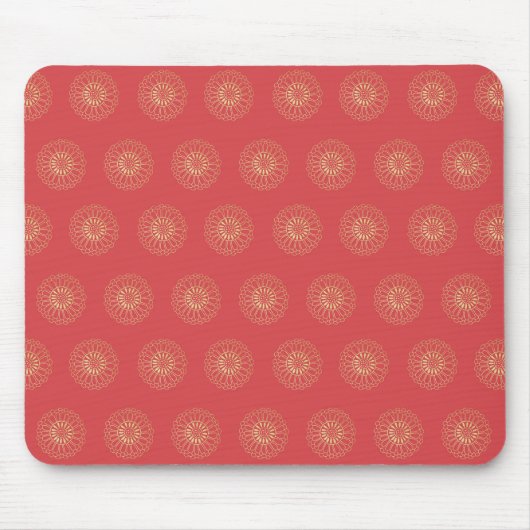 Pumpkin | Golden Zinnia Flower Medallions Muismat (Voorkant)