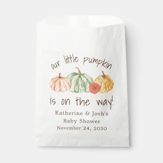 Pumpkin Gourd Autumn Baby Shower Bedankzakje (Voorkant)