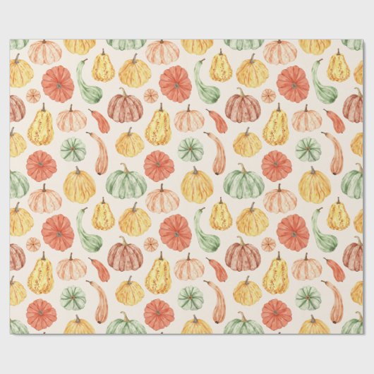 Pumpkin Gourd Autumn Baby Shower Cadeaupapier (Vlak)