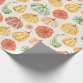 Pumpkin Gourd Autumn Baby Shower Cadeaupapier (Hoek)