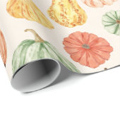 Pumpkin Gourd Autumn Baby Shower Cadeaupapier (Rol Hoek)