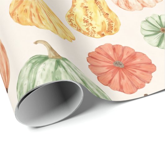 Pumpkin Gourd Autumn Baby Shower Cadeaupapier (Rol Hoek)