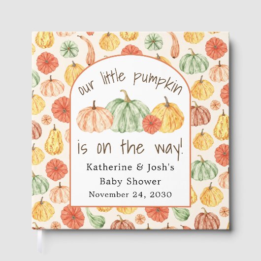 Pumpkin Gourd Autumn Baby Shower Gastenboek (Voorkant)