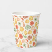 Pumpkin Gourd Autumn Baby Shower Papieren Bekers (Achterkant)