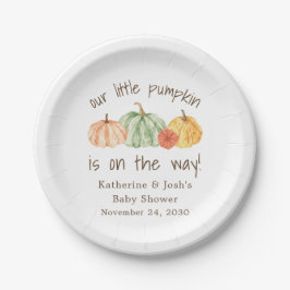 Pumpkin Gourd Autumn Baby Shower Papieren Bordje